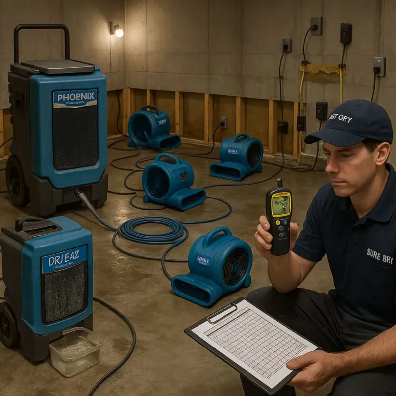 Structural Drying and Dehumidification process in Sedgwick County, KS